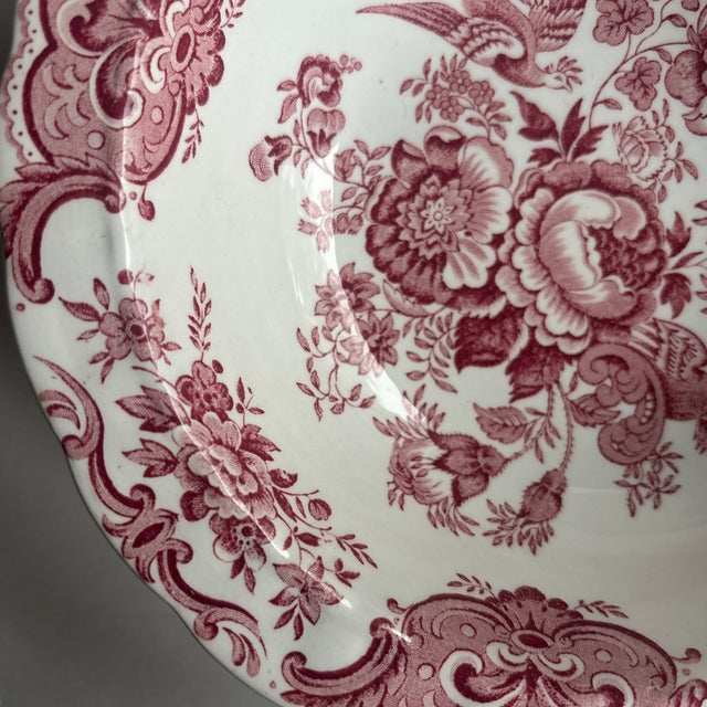 Ceramic Antique English Ridgway “Windsor” Red Transferware Bowl, Staffordshire For Sale - Image 7 of 7