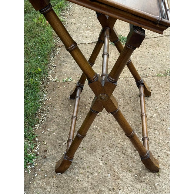 Vintage Faux Bamboo Style Wooden Lectern Library Book Display Stand For Sale - Image 10 of 11