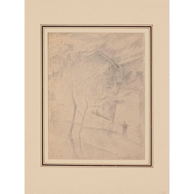 Landscape is an original drawing in pencil on paper realized by Francesco Barbieri in 1935 ca. Hand-signed on the lower...