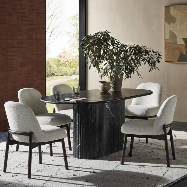 Contemporary Four Hands Oranda Dining Table - Black Marble For Sale - Image 3 of 11