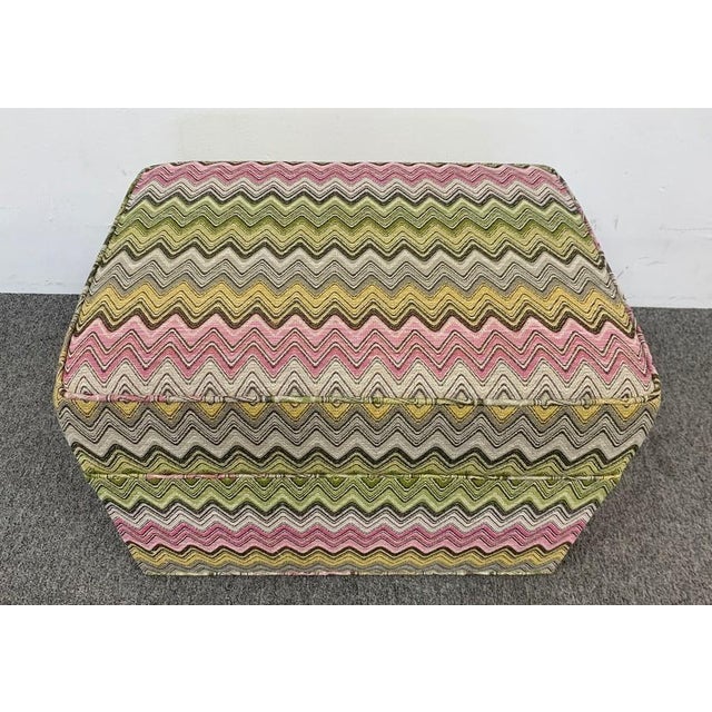 Contemporary Upholstered Ottoman With Caster For Sale - Image 3 of 4