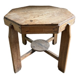1960s Octagon Shaped Wooden Side Table, Belgium For Sale