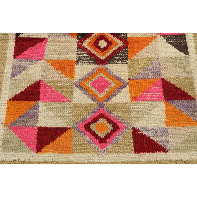 Vintage Turkish Colorblock Rug - 03'02 X 04'01 For Sale - Image 4 of 9