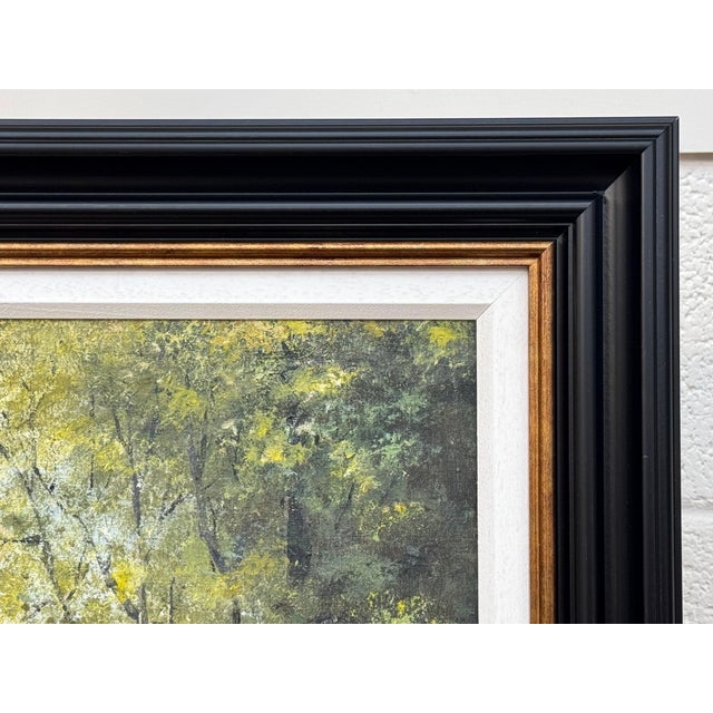 Remote Cottage in a Tree Lined River Landscape in Ireland by Modern Irish Artist 1985 Circa For Sale - Image 6 of 10