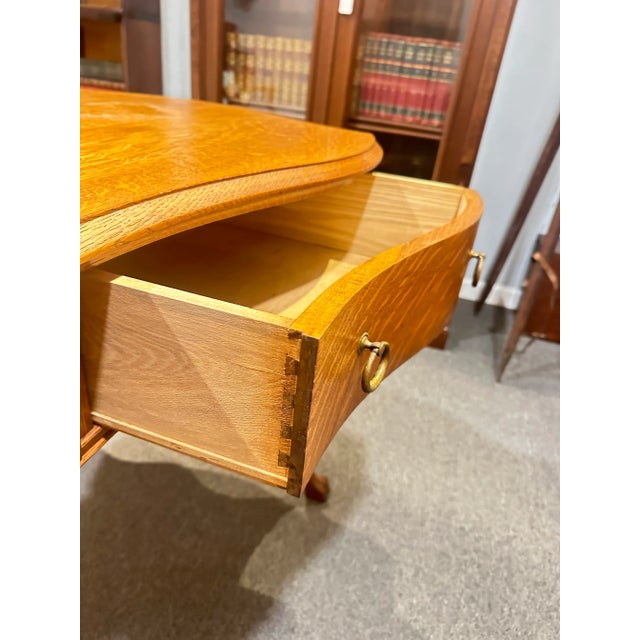 Early 1900s Quarter Sawn Oak Ladies Desk For Sale - Image 9 of 10