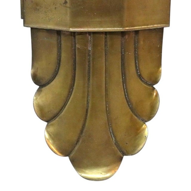 Art Deco 1930s Oversized Art Deco Brass Architectural Theater Lighting Sconces - Set of 4 For Sale - Image 3 of 7