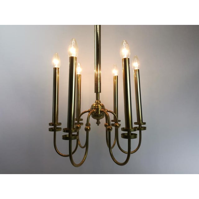 1960s French Brass Chandelier, 1960s For Sale - Image 5 of 9