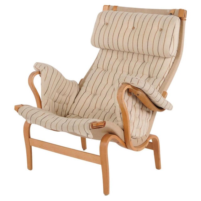 Model 69 Pernilla Chair in Striped Fabric by Bruno Mathsson for Dux, 1960s For Sale - Image 12 of 12