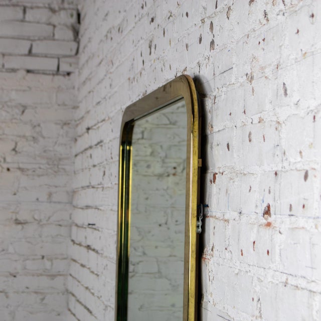 Late 20th Century Late 20th Century Modern Wall Mirror by Milo Baughman for Thayer Coggin Brass Lamé Shape Frame For Sale - Image 5 of 18
