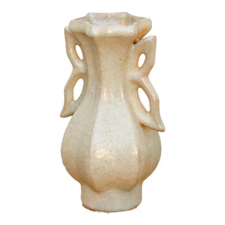 Butterfly Handle Celadon Craze Vase For Sale