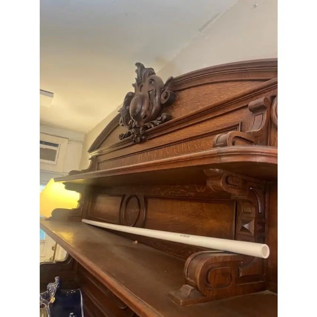 Great antique Oak Large Server with shelves to the top. 2 large doors to the base with 2 drawers above in a medium ok...