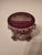 Ruby Red Antique Bohemian Crystal Souvenir Box With Etched Views For Sale - Image 8 of 12