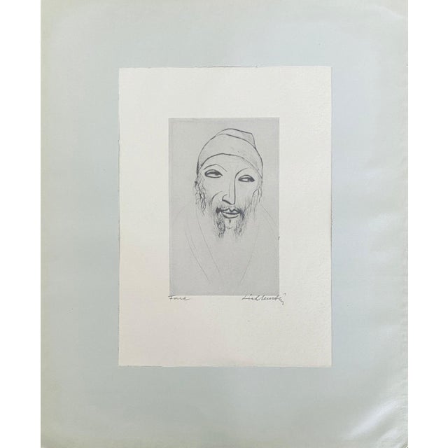 Post Impressionist Isaac Lichtenstein 1, Bezalel School Jerusalem Israeli Judaica Etching - Face For Sale - Image 3 of 7