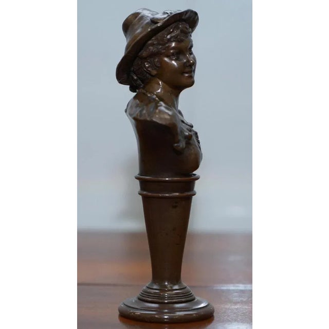 Victorian Solid Miniature Bronze Bust Statues, Set of 2 For Sale - Image 15 of 18