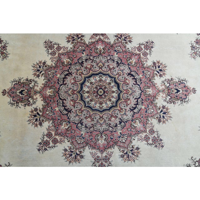 Pink 1970s Vintage Handmade Wool Cotton Pink Area Rug For Sale - Image 8 of 11