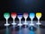 Green Italian Colored Cut Crystal Liqueur Glasses from Artigianato Italiano, 1980s, Set of 6 For Sale - Image 8 of 12
