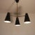 Black Hanging Lamp with 3 Shades, 1950s For Sale - Image 8 of 12