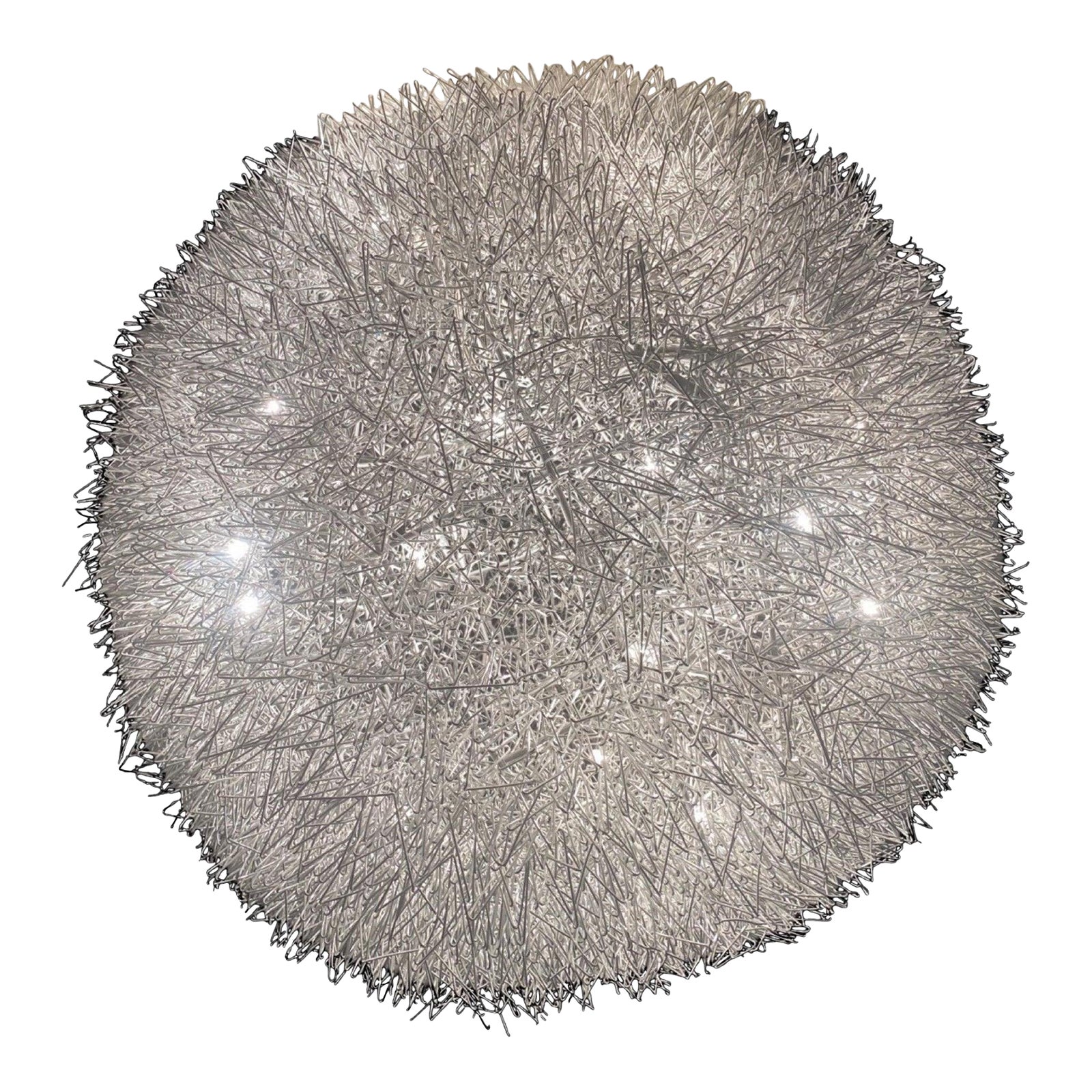 Modern Aluminum Wire Sphere Sculpture Chandelier Lighting | Chairish