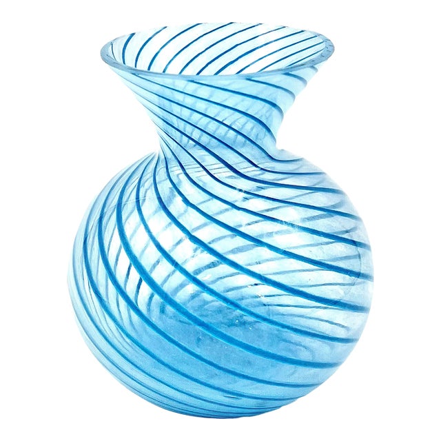 Torcello Bud Vase, Aqua Stripes For Sale