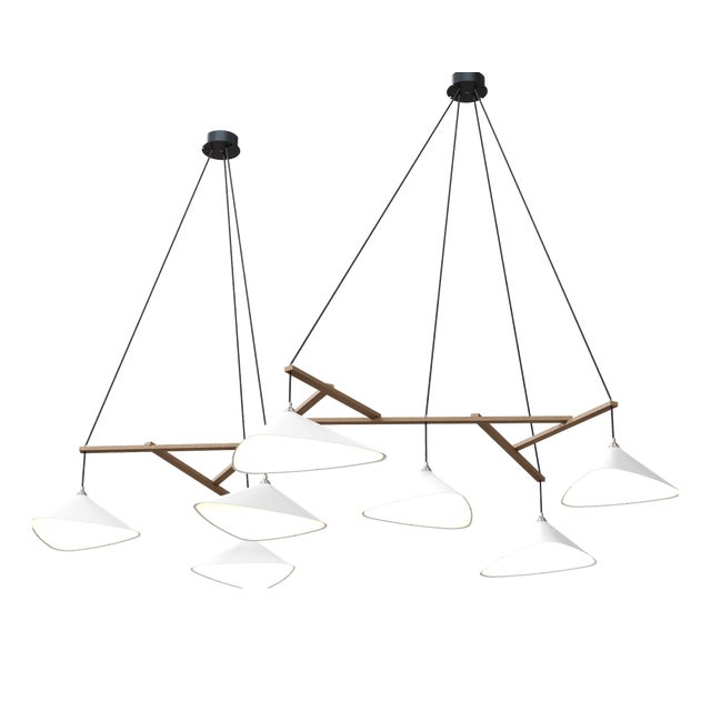 Emily Group of Seven Pendant Light in White Semi-Matte by Daniel Becker for Moss Objects For Sale