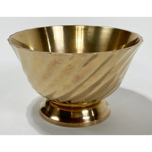 Metal Vintage Solid Brass Footed Bowl For Sale - Image 7 of 7