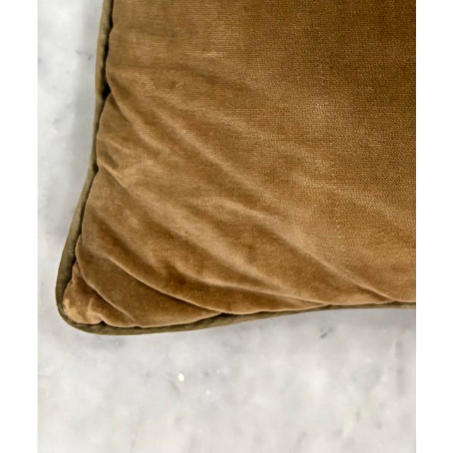 1970s Vintage Signed Bargello Flame-Stitched Pillow - Handmade of Wool and Velvet - 15” X 15” For Sale - Image 5 of 6