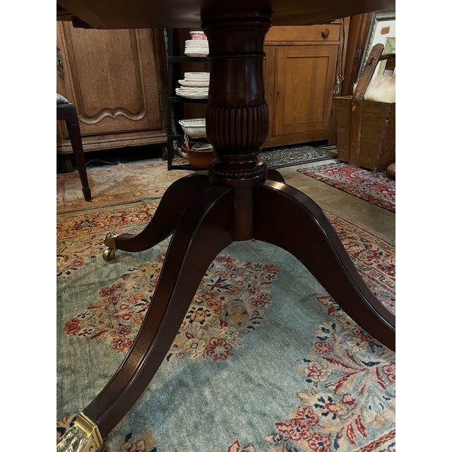 Traditional Early 20th Century Mahogany Regency 78" Round Dining Table For Sale - Image 3 of 10