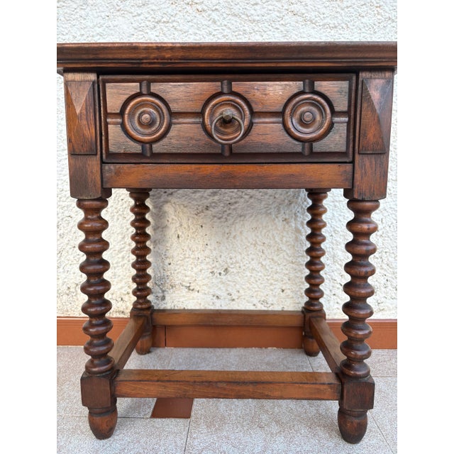 Spanish Carved Wood Side Table, Mid 20th-Century For Sale - Image 6 of 12