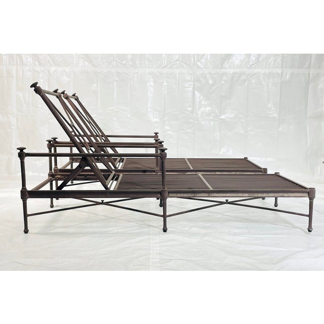 Pair of Restoration Hardware "Catalina" Aluminum Outdoor Lounge Chairs For Sale In Los Angeles - Image 6 of 16