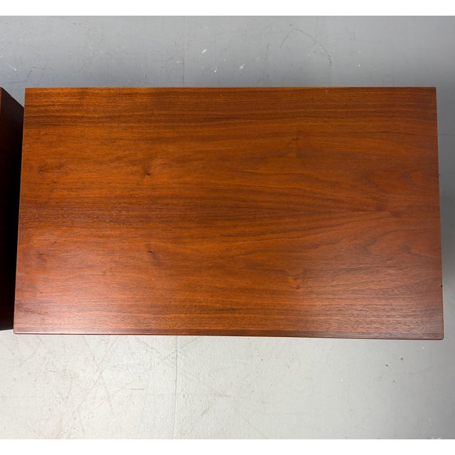 1950s Pair of Cane-Front Walnut Nightstands by Arne Vodder for Vamo Sønderborg For Sale - Image 10 of 14