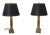 Pair of Vintage French Empire Gold Leaf on Wood Column Lamps For Sale
