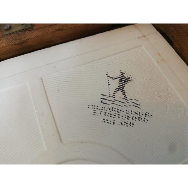 Ceramic The Tired Gardener Framed Tile by Gio Ponti for Richard-Ginori San Cristoforo, Italy, 1920s For Sale - Image 7 of 10