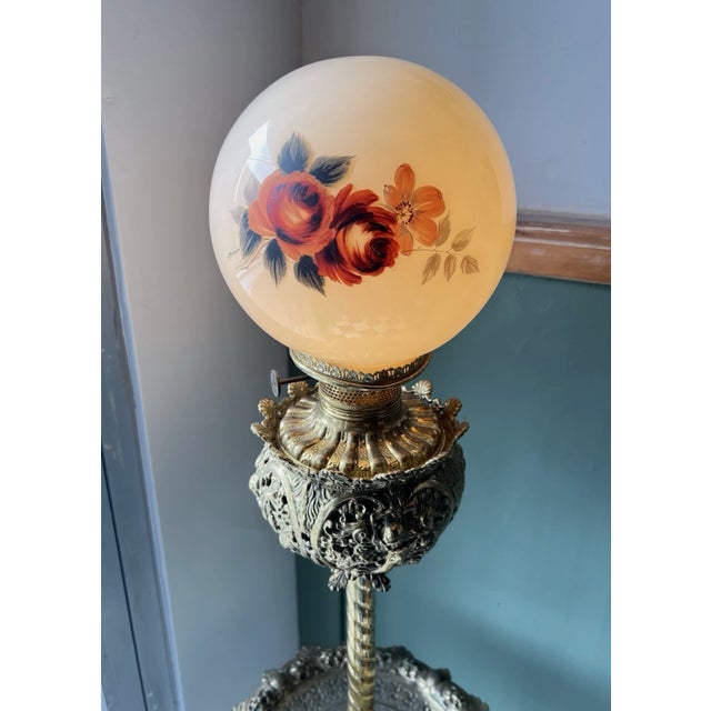 Early 20th Century Antique Bradley Hubbard Ornate Electrified Floor Lamp For Sale - Image 5 of 17