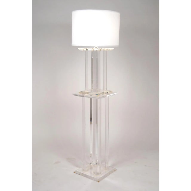 Vintage Lucite Pedestal with Lamp For Sale - Image 13 of 14