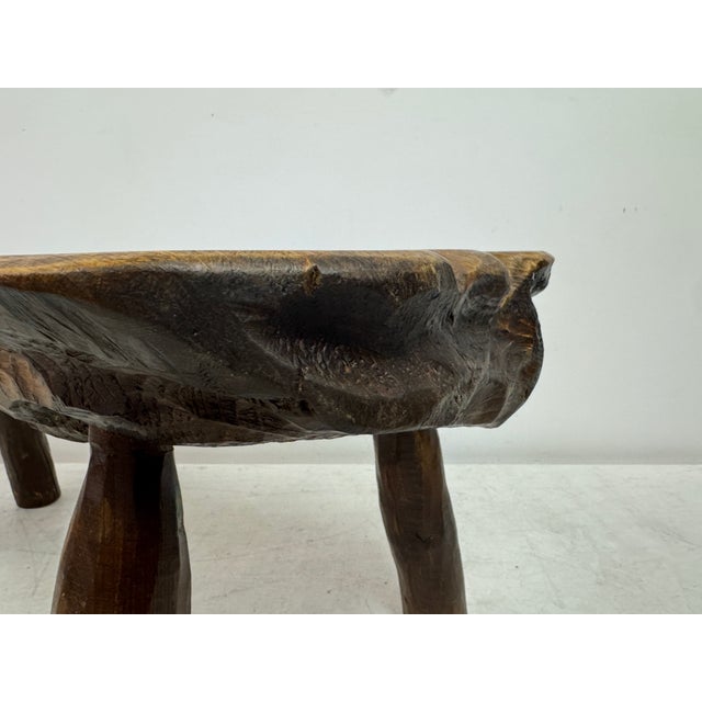 Rustic Wabi Sabi Elm Coffee Table with Dot Details, 1960s For Sale - Image 4 of 17