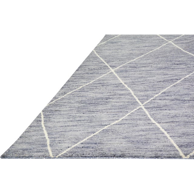 Moroccan Moroccan Hand Knotted Wool Rug, 8'2"x9'7" For Sale - Image 3 of 6