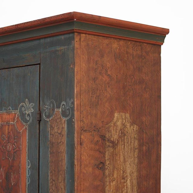 Rustic Farmhouse Painted Folk Art Bridal Cabinet For Sale - Image 15 of 16