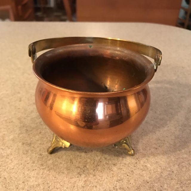 Vintage Brass & Copper Cauldron Chairish