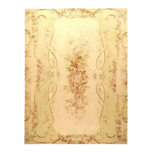 Antique French Aubusson Decorative Flat-Weave Rug, in Room Size & Floral Designs