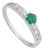 Contemporary 6 Prong Set 0.32 Ct Natural Emerald Ring and Pave Diamonds Size 7 For Sale