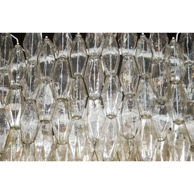 Handblown Smoked Murano Glass Polyhedral Chandelier by Venini For Sale - Image 4 of 7