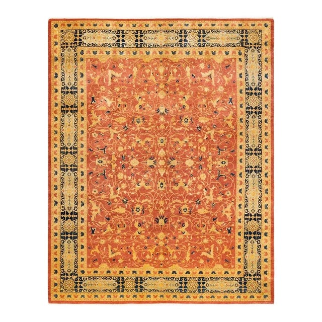 Orange Mogul, One-of-a-Kind Hand-Knotted Area Rug in Orange, 8' 2" x 10' 4" For Sale - Image 8 of 8