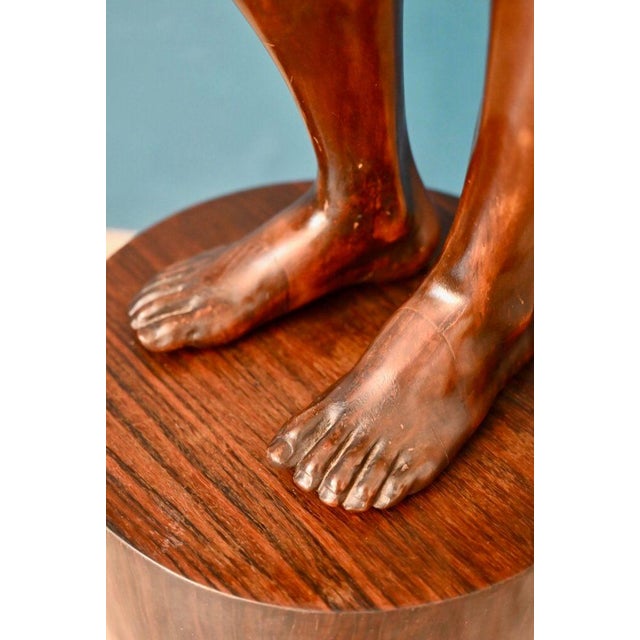 Italian Artist, Very Large Nude Sculpture of a Young Man, 1920s-1940s, Wood For Sale - Image 6 of 18