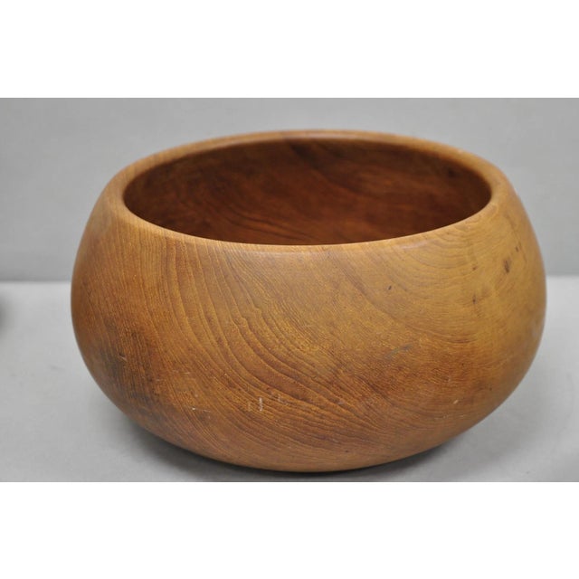 Late 20th Century Vintage Mid Century Modern Teak Wood Goodwood Benjamin Medwin Salad Bowl Set - 7pc For Sale - Image 5 of 15