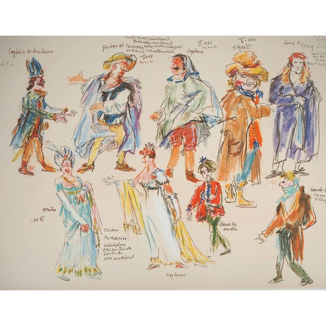 Oskar Kokoschka, Costume Designs for the Masked Ball, 1962, Photolithograph For Sale - Image 4 of 6