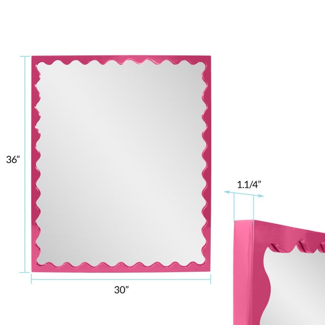 Kenneth Ludwig Chicago Scalloped Pink Rectangle Mirror For Sale - Image 4 of 6