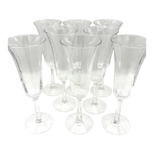 Vintage Lenox Allure Lead Crystal Champagne Flutes – Set of 8 – Made in Usa – 1980s