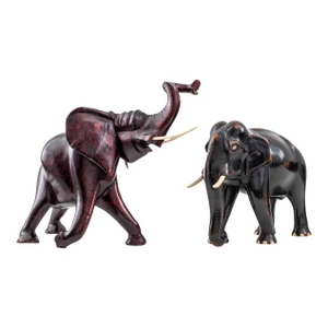 Large African Ebonized Wood Elephants, 2