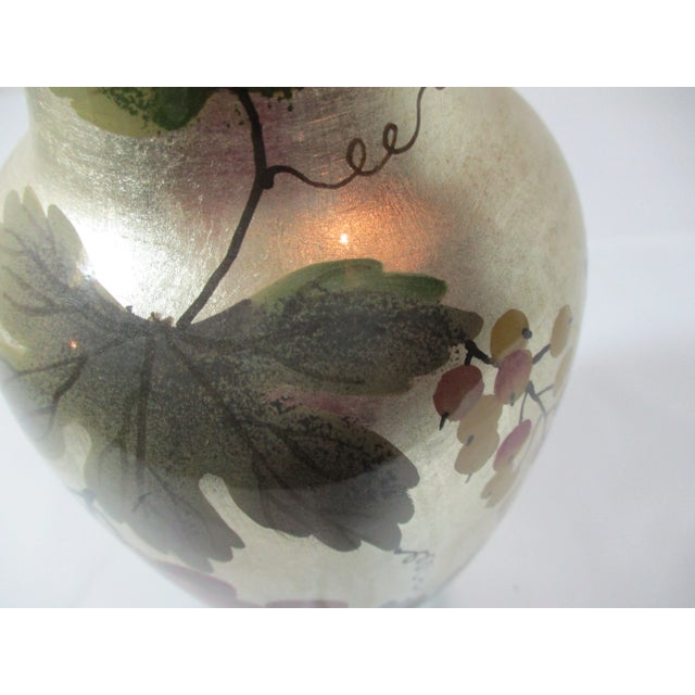 Ceramic 1970s Silver Leaf Vase With Grape and Leaf Decoration by Sadek For Sale - Image 7 of 8