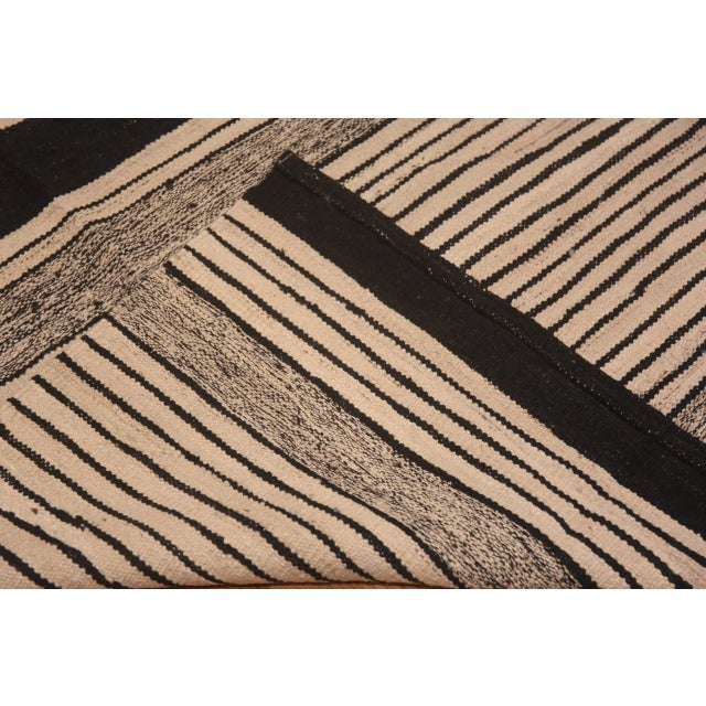 Modern Neutral Color Abstract Geometric Design Flatwoven Kilim Area Rug, Country Of Origin: Central Asia, Circa Date:...